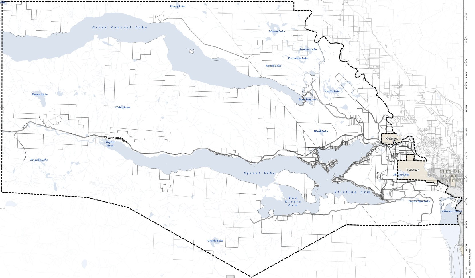 ACRD Schedule A: Map 1 Official Community Plan Boundary for Sproat Lake and Area